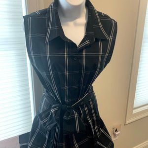 Sleeveless hi/low belted Blouse (XXL)